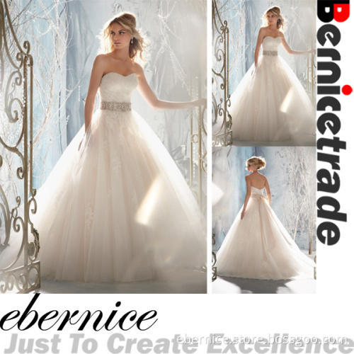White Tulle Lace a-Line Sweetheart Wedding Dress Bridal Gown (F201)